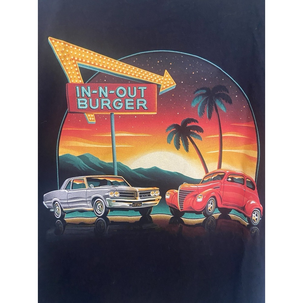 In-N-Out Burger Black Nevada Tagless 100% Cotton‎ Shirt With Graphic- Size XL